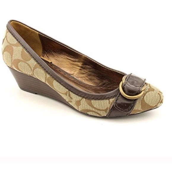 Coach Millie Wedges in Espresso size 8.5 - Picture 1 of 6